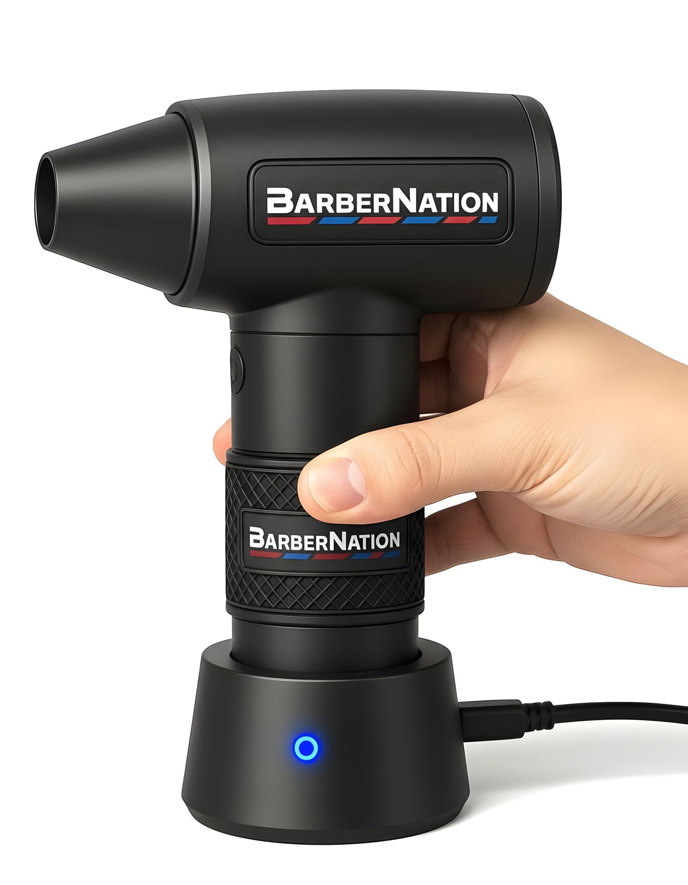 BarberNation TurboJet 3.0 FadeBlaster Cordless Air Duster with Charging Stand and Vacuum