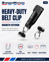 Heavy-Duty Belt Clip with Detachable Magnetic Keychain (Supports 8.8 lbs)