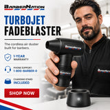 BarberNation TurboJet 3.0 FadeBlaster Cordless Air Duster with Charging Stand and Vacuum