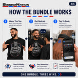 Barber-Me-Tee Custom Barber Marketing T-Shirt with Smart Booking Wristband