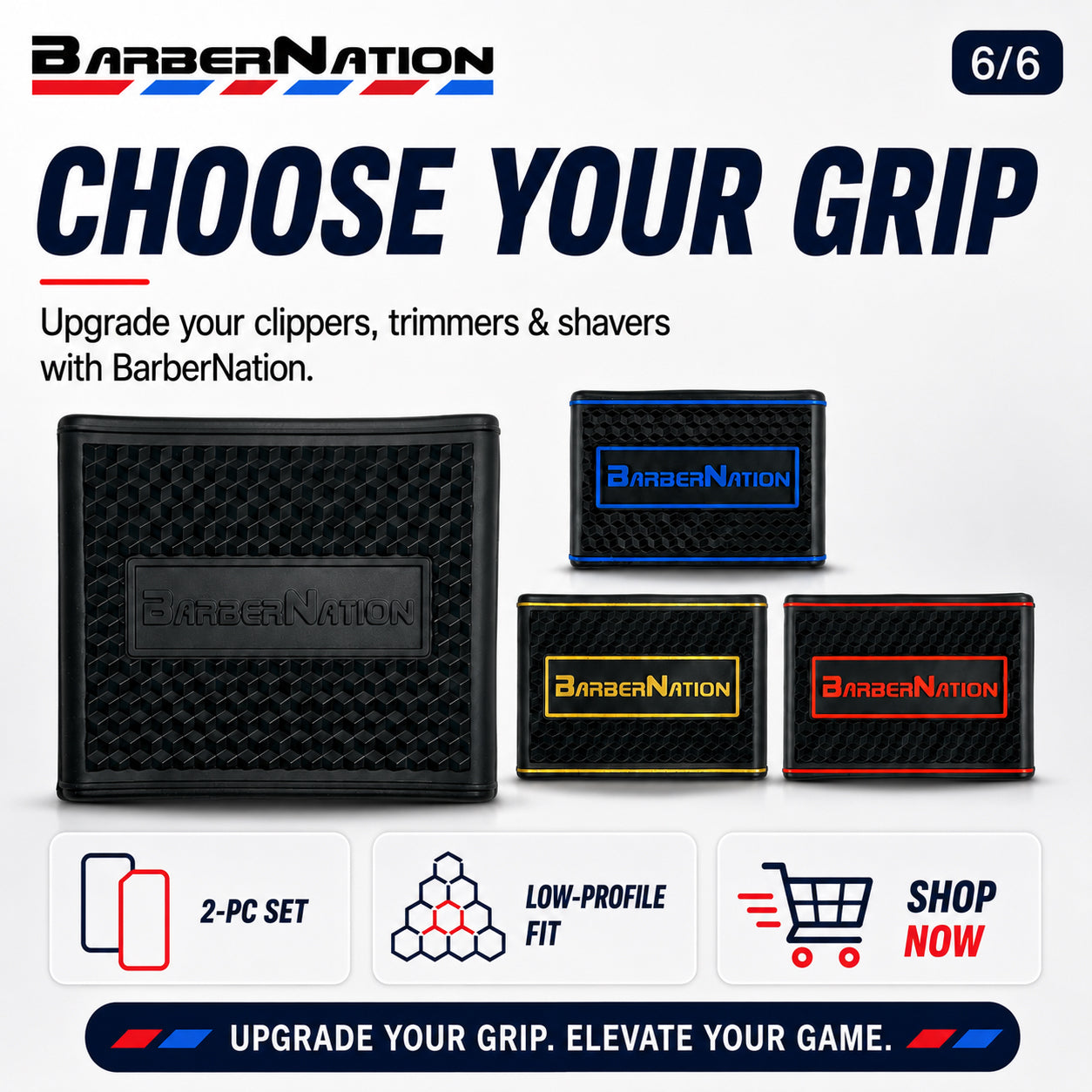 BarberNation Premium No-Slip Clipper & Trimmer Grips - Gold