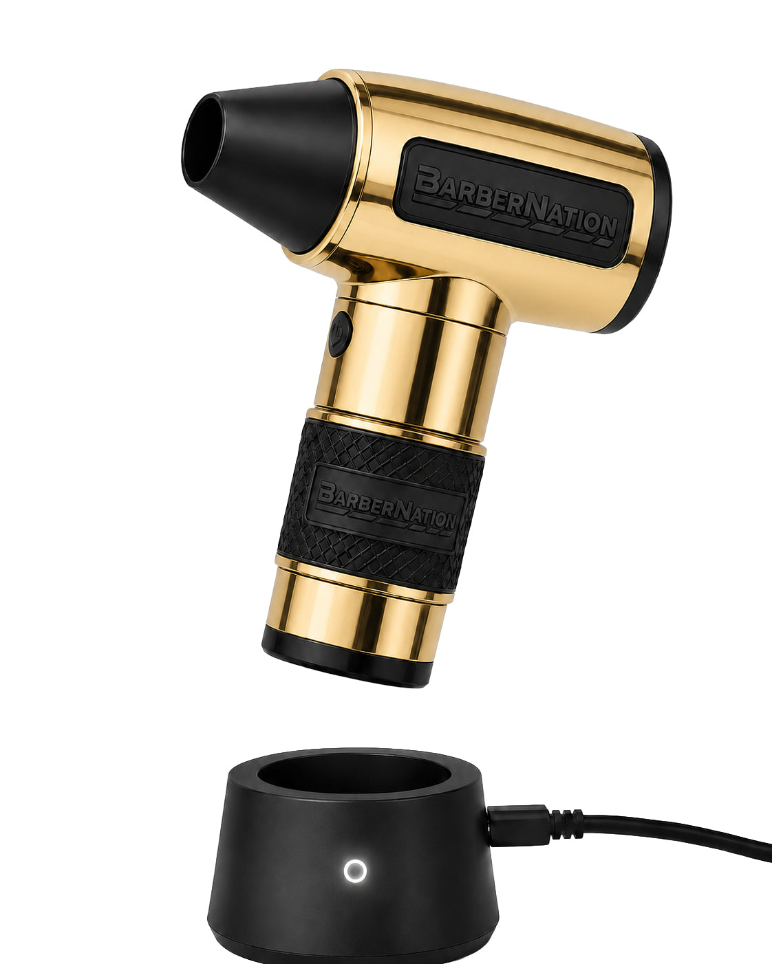 Metallic Gold Luxury TurboJet 3.0 FadeBlaster with Charging Stand for Barbers