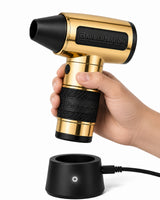 Metallic Gold Luxury TurboJet 3.0 FadeBlaster with Charging Stand for Barbers