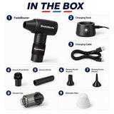 Matte Black TurboJet 3.0 FadeBlaster Cordless Air Duster with Charging Stand for Barbers