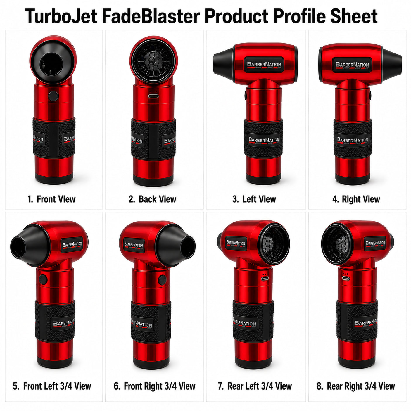 Metallic Red TurboJet 3.0 FadeBlaster with Charging Stand for Barbers