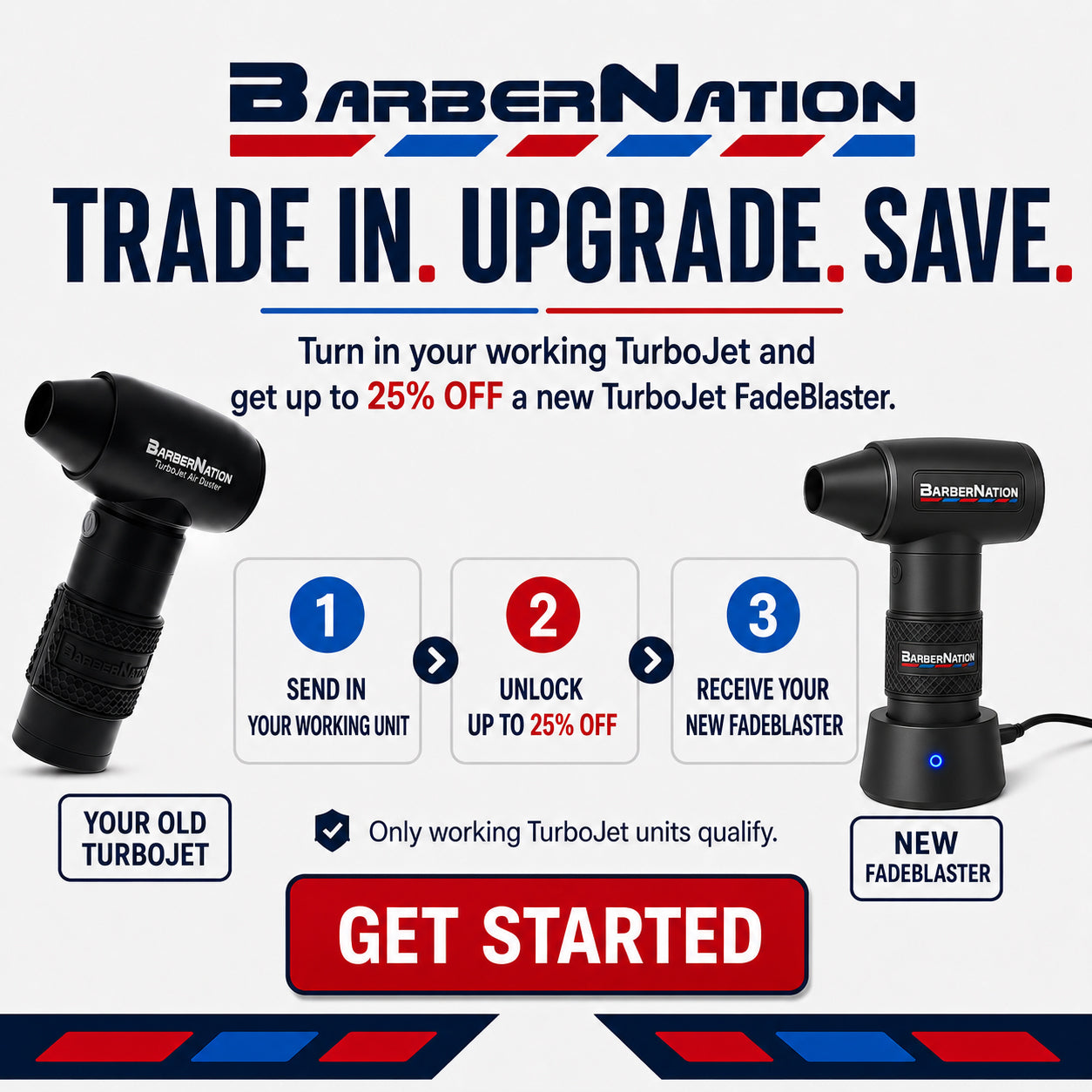 Metallic Prizm Luxury TurboJet 3.0 FadeBlaster with Charging Stand for Barbers