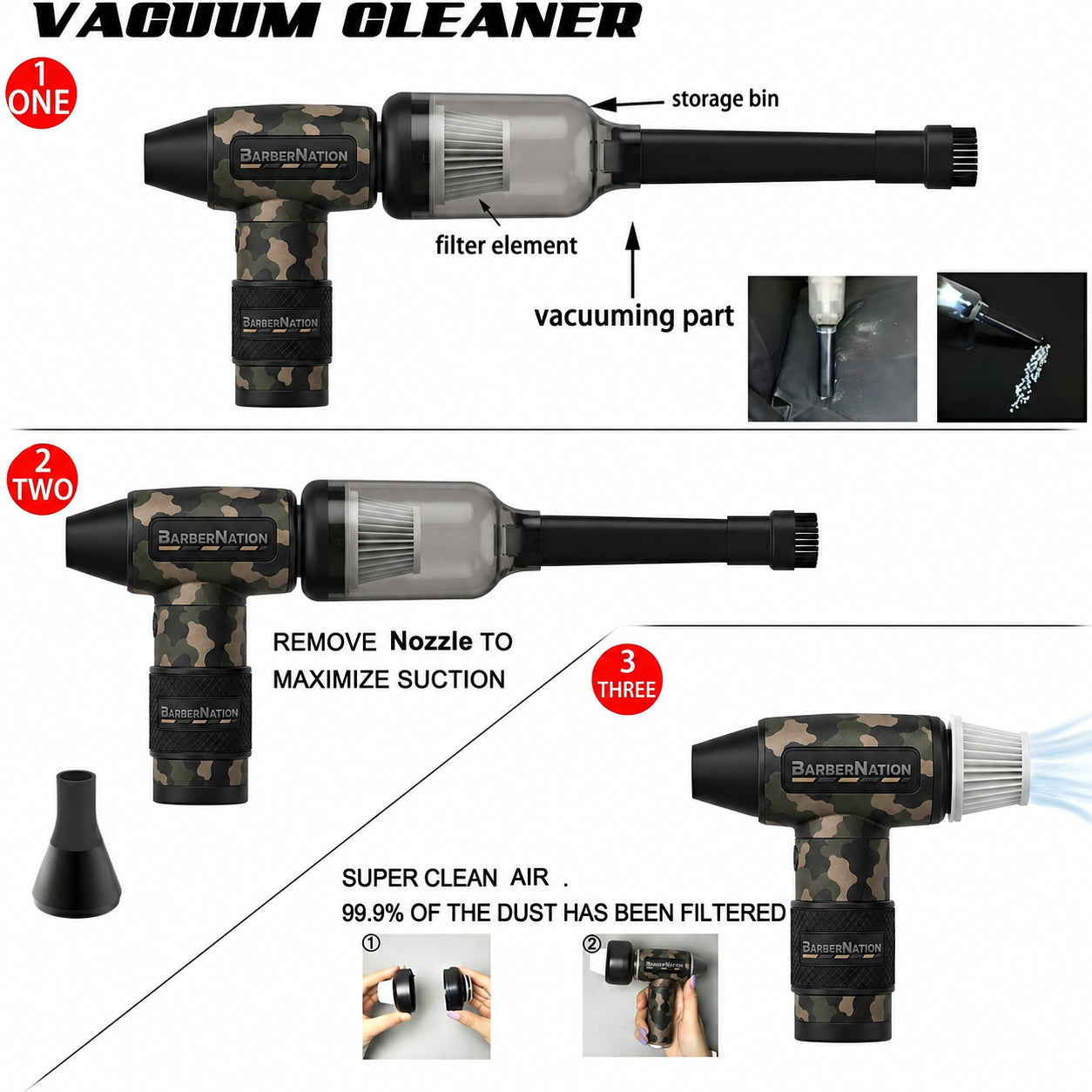 Matte Camo TurboJet 3.0 FadeBlaster with Charging Stand for Barbers